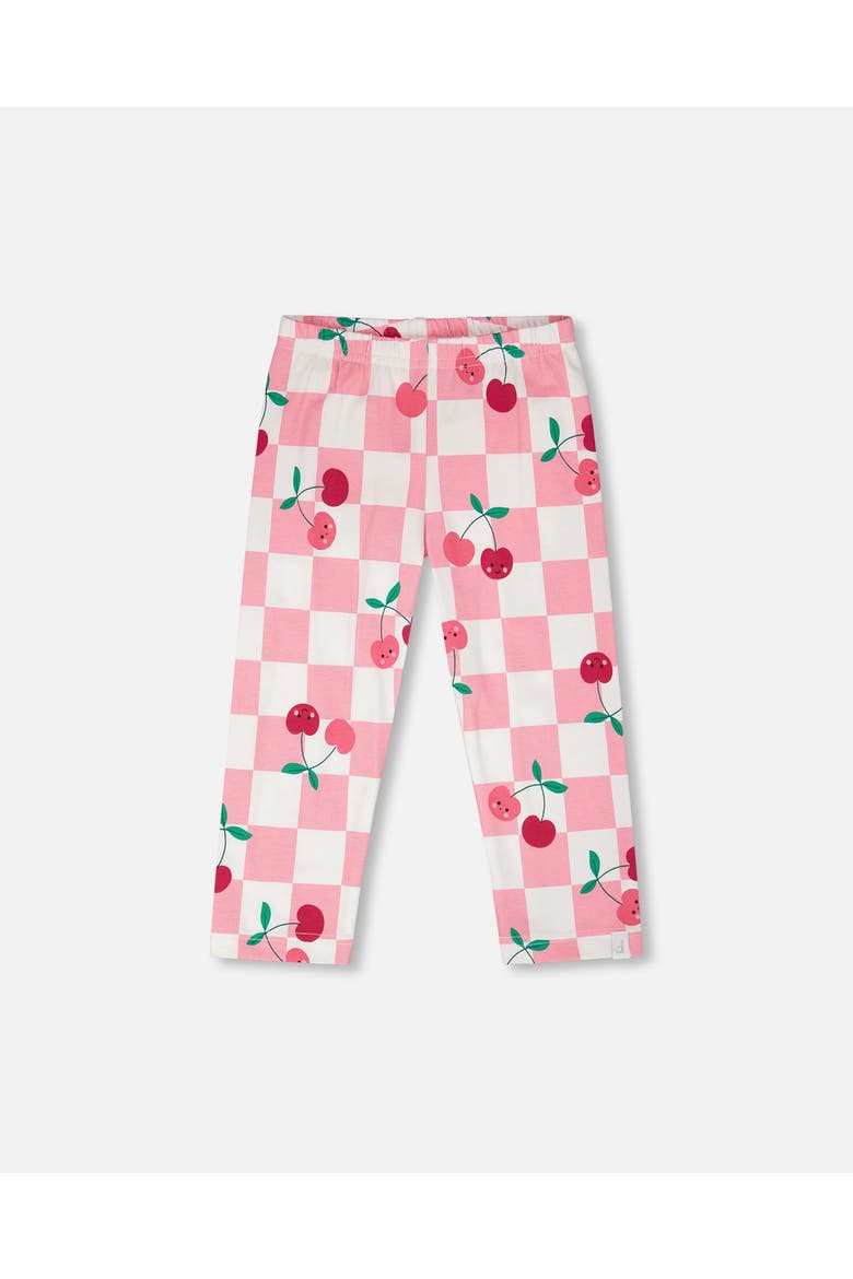 Organic Cotton Jersey Cherries Slim Fit Capri, Main, color, Pink Printed Cherries