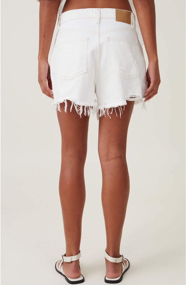 Cotton On Women's Original Denim Short, Alternate, color, Vintage White Rip