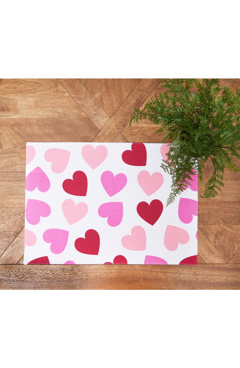 C&F Home Love You More Placemats Set of 6, 14" x 20", Alternate, color, Pink