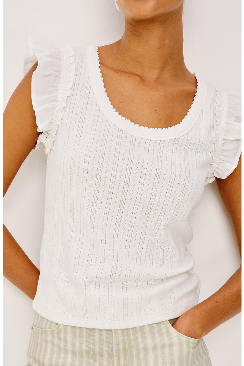 Giovanna Pointelle Stitch Top, Alternate, color, WHITE