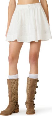 Steve Madden Vanny Floral Eyelet Cotton Miniskirt