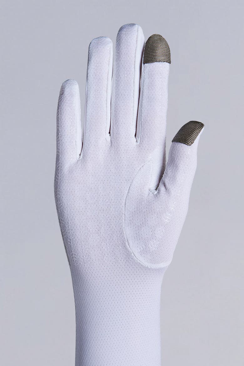 Culebra Long Full Finger UV Sun Gloves, UPF 50+ Sun Protection, Alternate, color, White