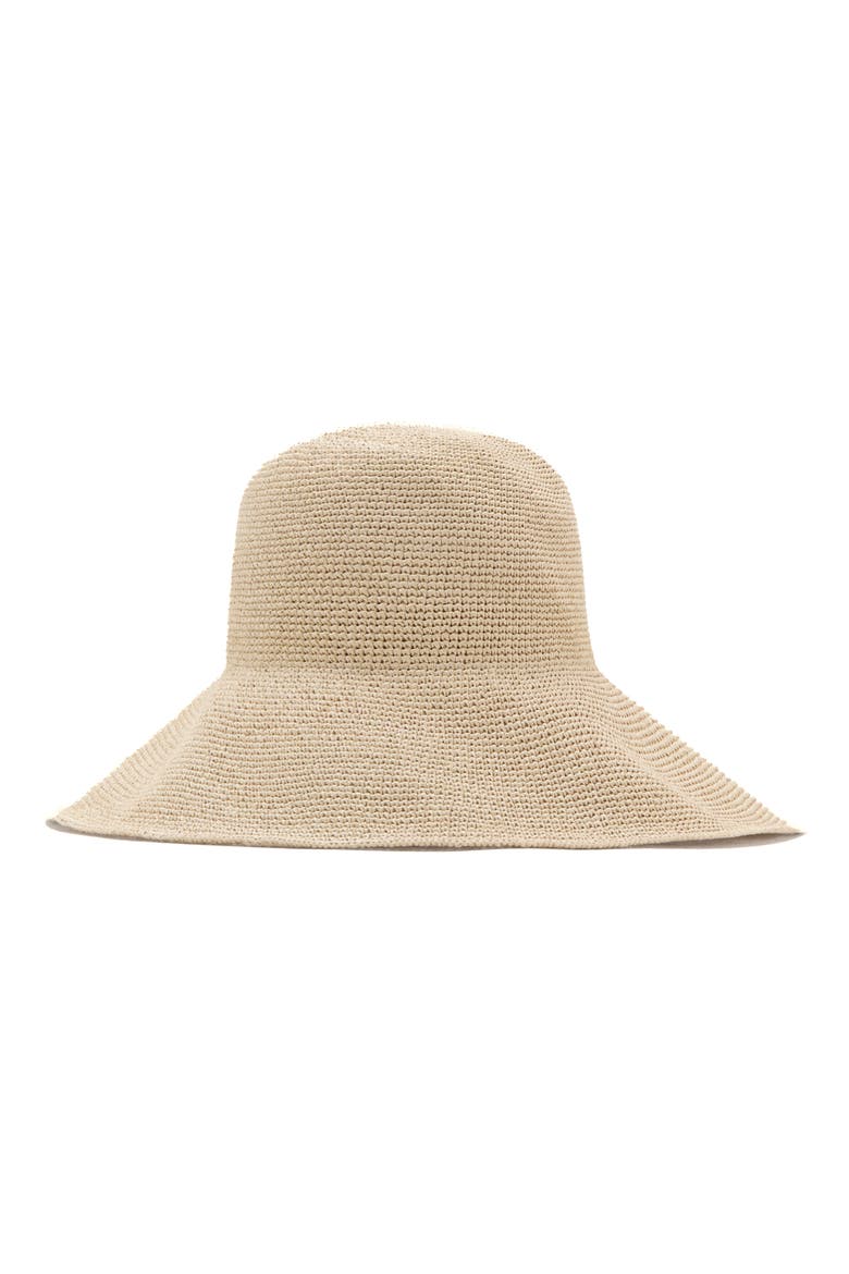 Straw Bucket Hat, Main, color, ECRU