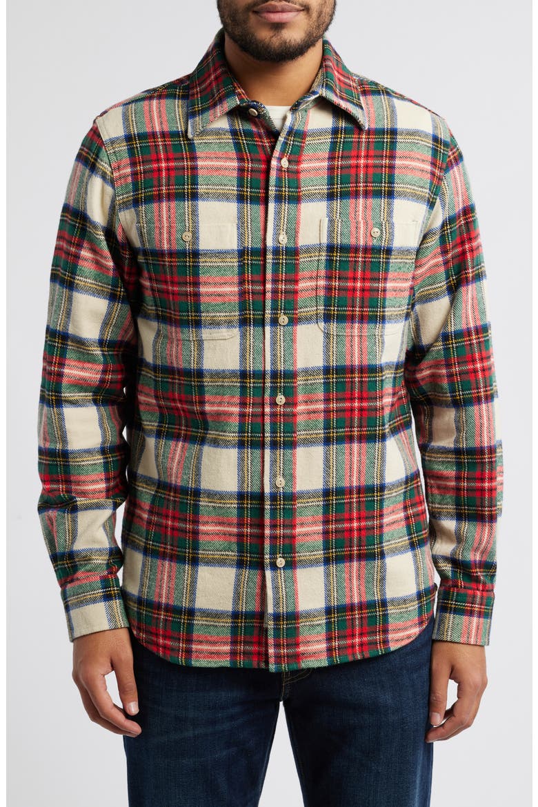 Two-Pocket Long Sleeve Flannel Button-Up Shirt, Alternate, color, WHITE SPRUCE