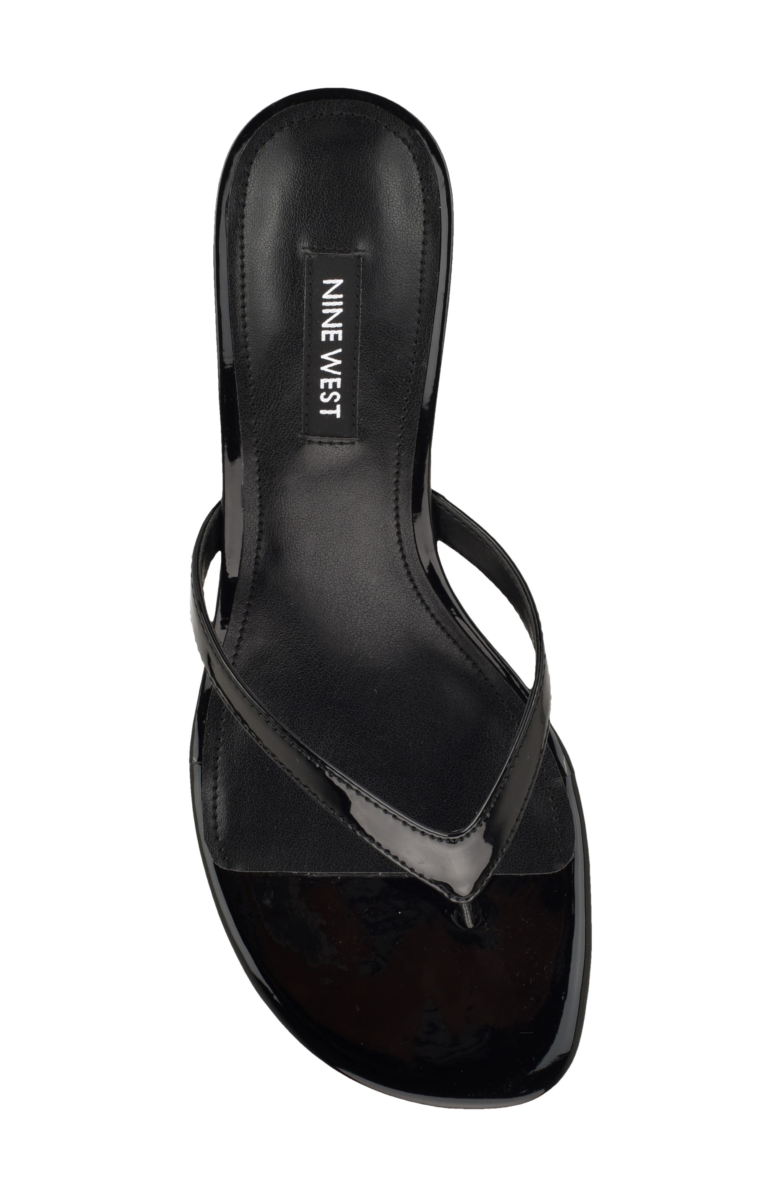 Nine West Cruise Kitten Heel Flip Flop, Alternate, color, Black