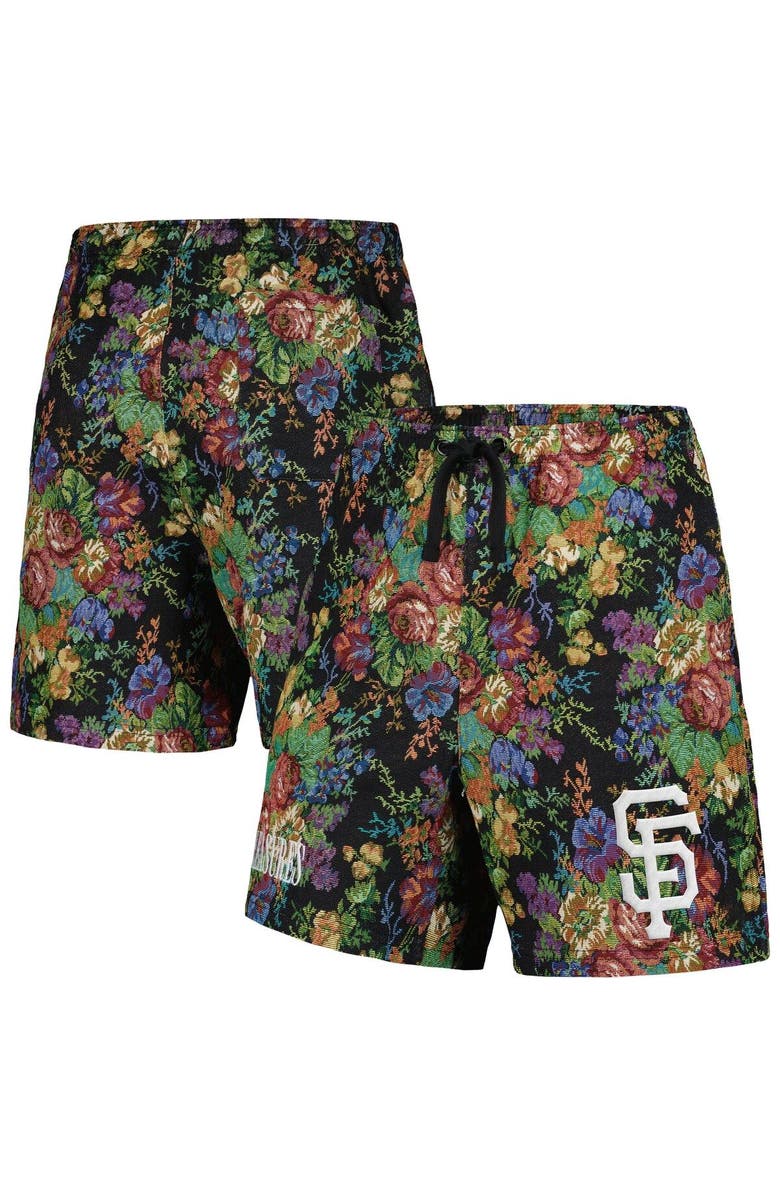 PLEASURES Men's PLEASURES  Black San Francisco Giants Floral Shorts, Main, color, 