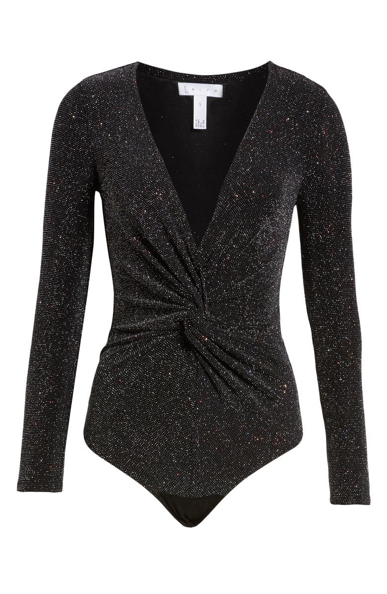 Leith Sparkle Twist Front Bodysuit, Alternate, color,