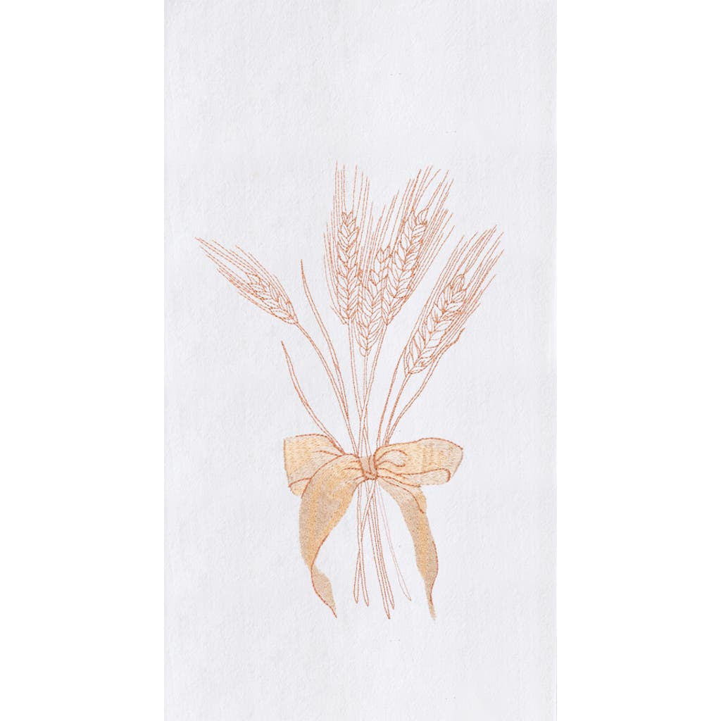 C & F Home C&f Home Autumn Fields Wheat Embroidered Cotton Flour Sack Dishtowel In White