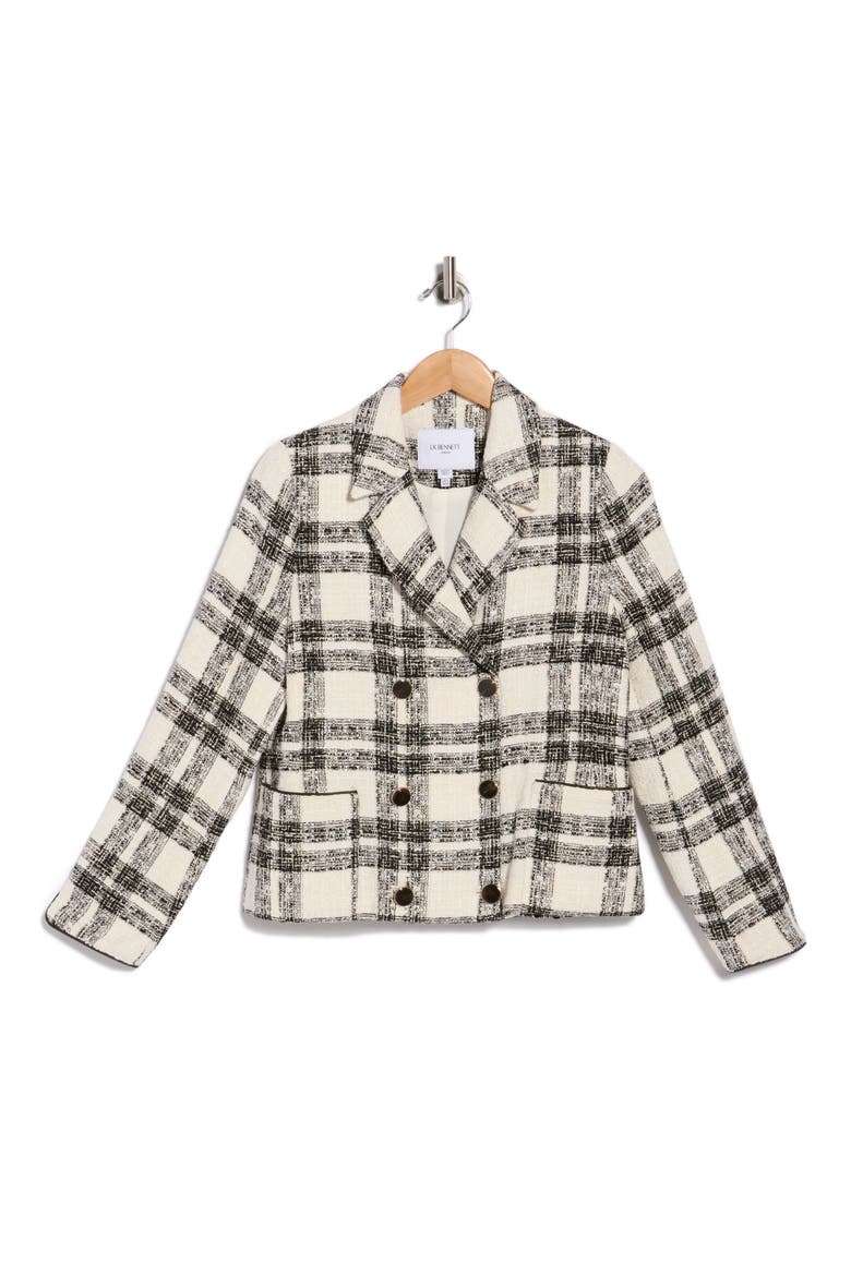 Clarisse Double Breasted Tweed Jacket, Alternate, color, MUL-BLACK/ CREAM