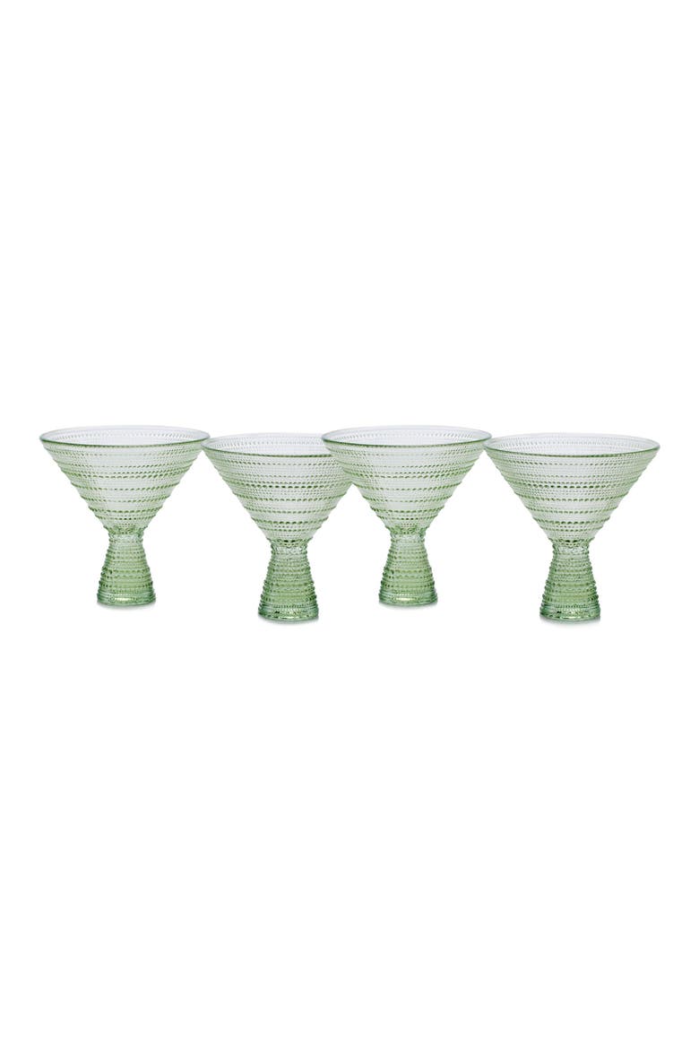 Jupiter Set of 4 Martini Glasses, Alternate, color, SAGE