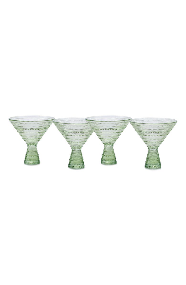 Fortessa Jupiter Set of 4 Martini Glasses, Alternate, color, Sage