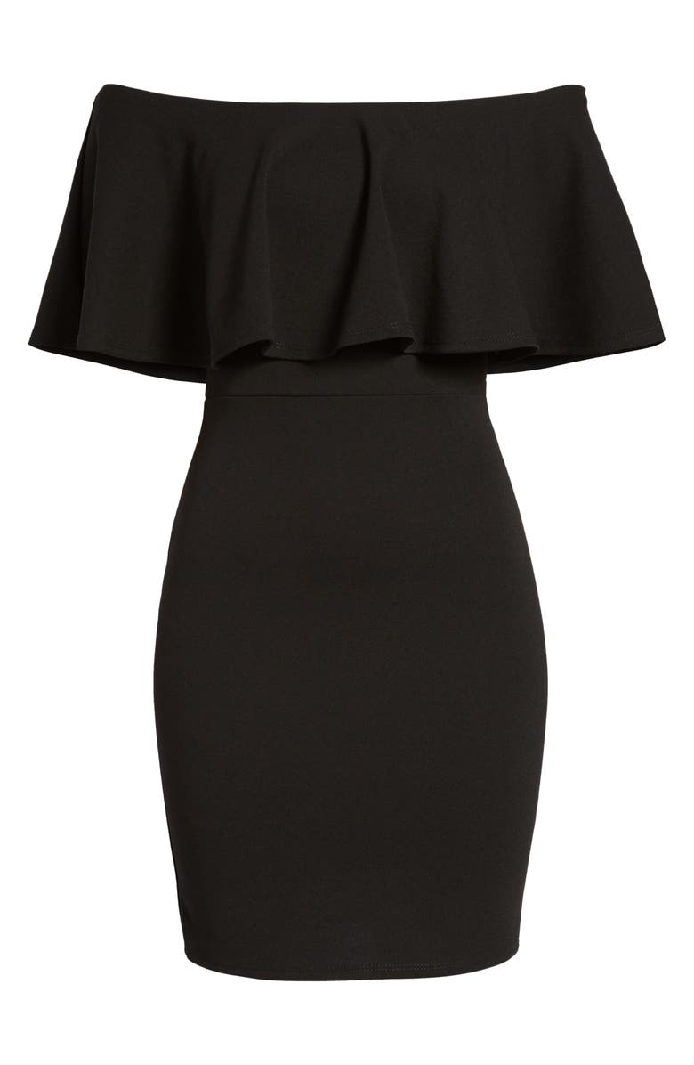 Soprano Ruffle Off the Shoulder Body-Con Dress, Alternate, color, 