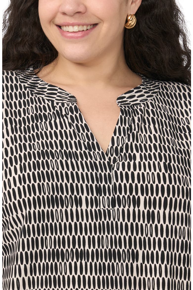 Geometric Print Crepe Top, Alternate, color, RICH BLACK