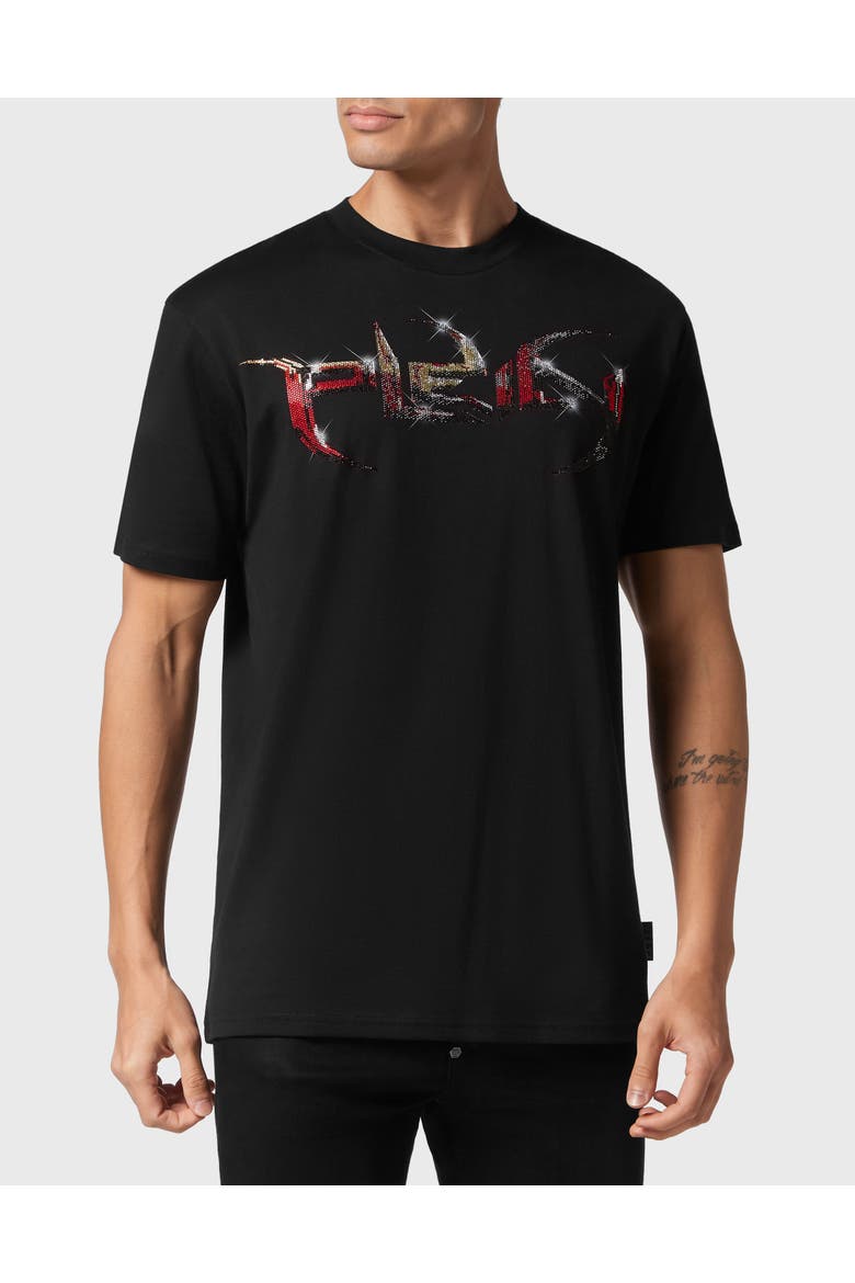 T-Shirt Round Neck Men, Main, color, black