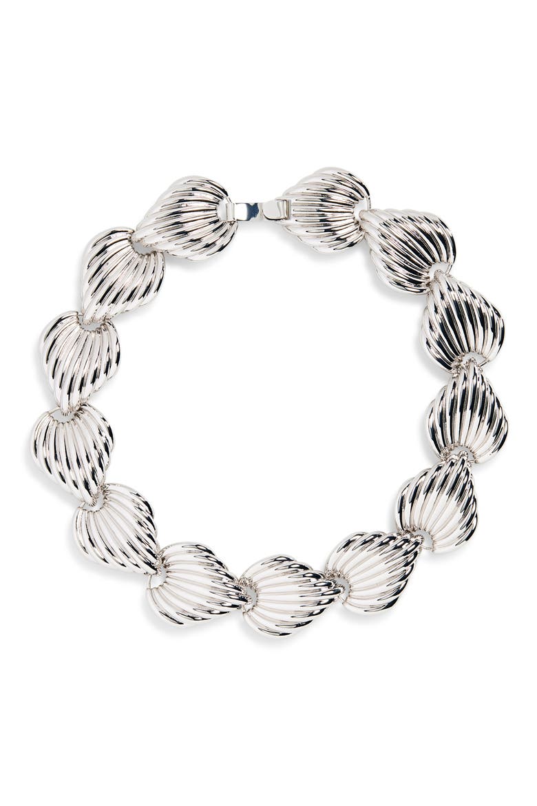 x Cassetto JC2 Rhodium Plate Collar Necklace, Main, color, SILVER