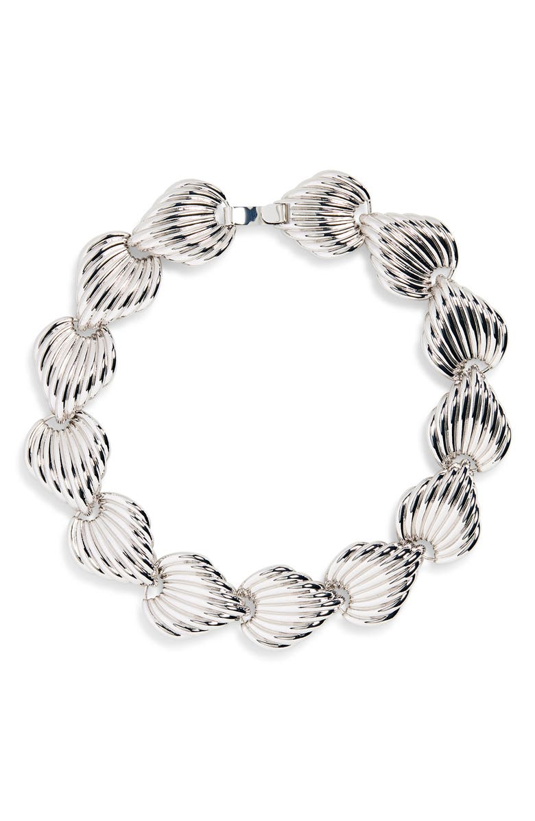 Julietta x Cassetto JC2 Rhodium Plate Collar Necklace, Main, color, Silver