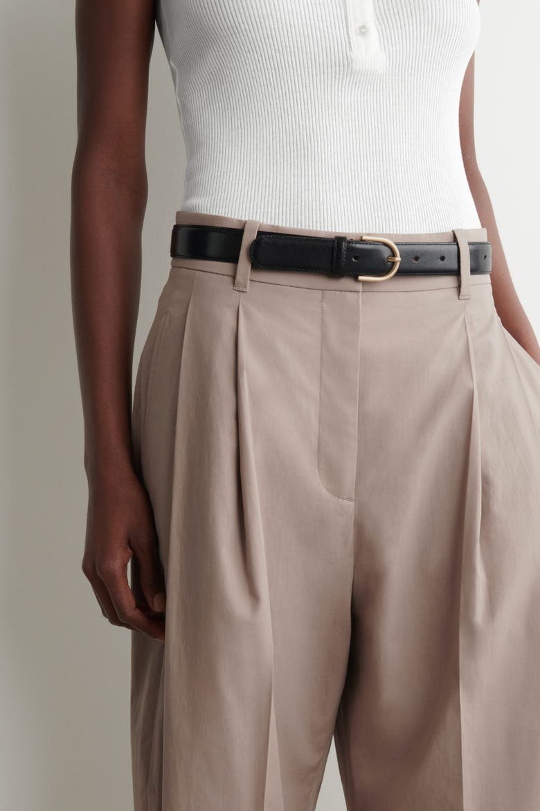 Tailored Cotton Balloon-leg Pants, Alternate, color, BEIGE