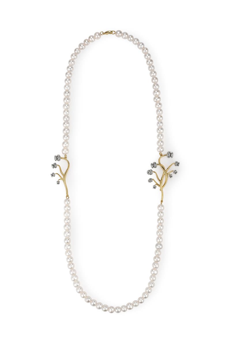 RC RETRO CHIC Lily of the Valley Pearl Necklace, Alternate, color, White & Gold