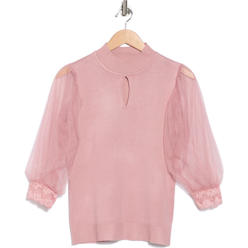 By Design Harmony Mesh Sleeve Sweater