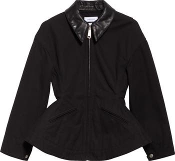ジャケット ALEXANDER MCQUEEN COTTON JACKET McQueen Exaggerated Cotton Canvas Peplum Jacket | Nordstrom