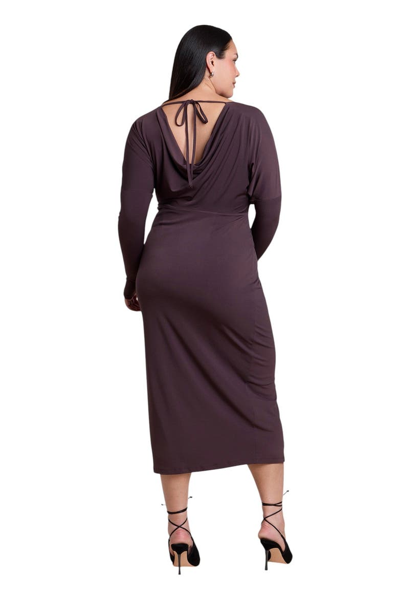 Low Back Jersey Maxi Dress (plus), Alternate, color, RAISIN