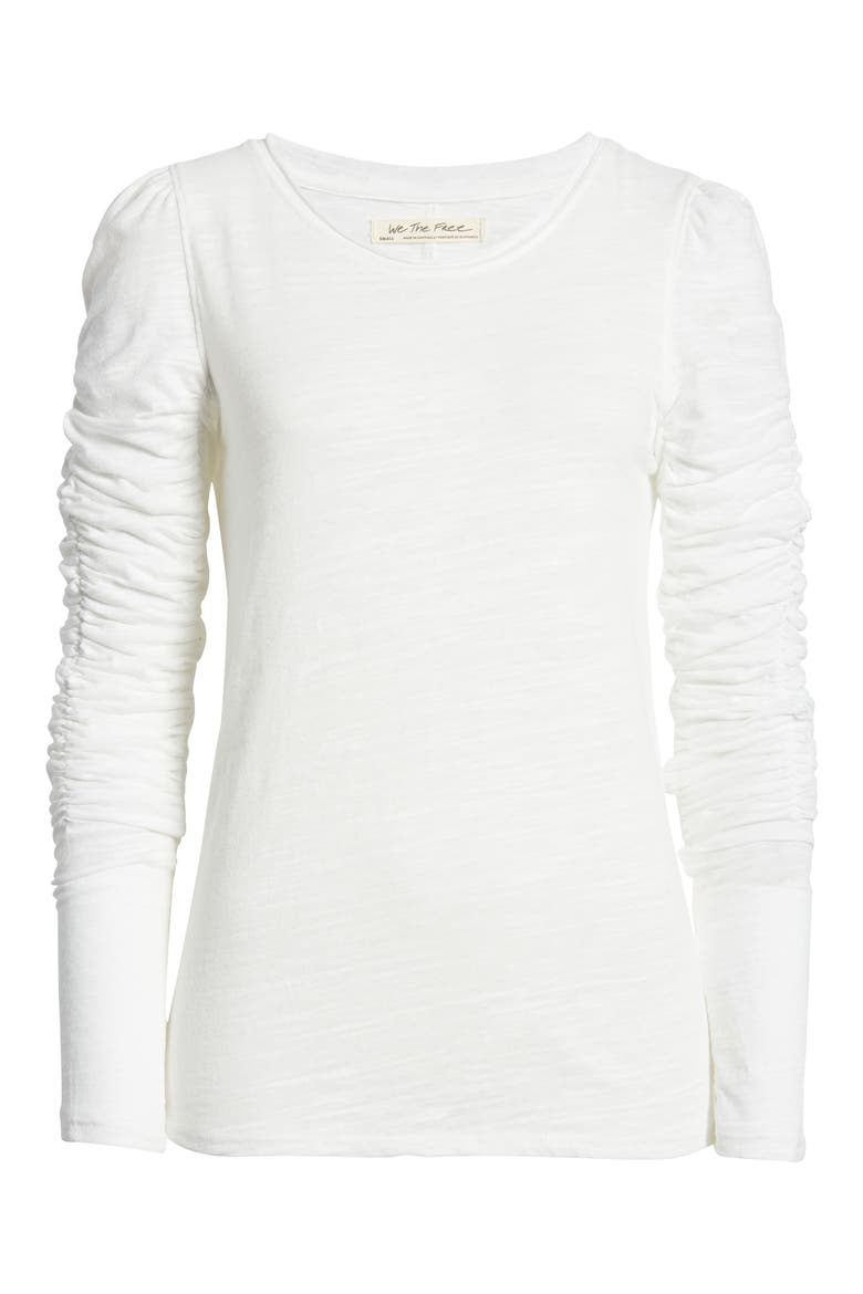 Natasha Ruffle Sleeve Top, Alternate, color, WHITE
