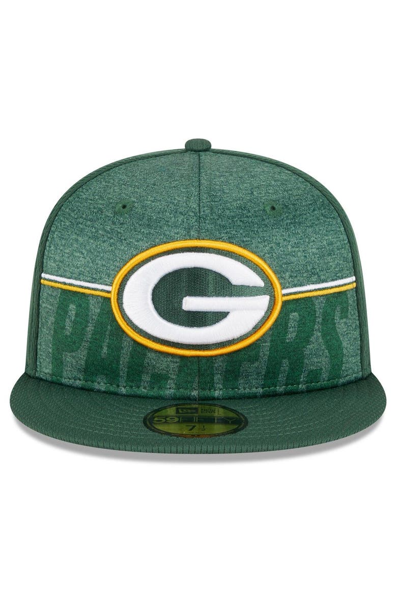 New Era Men's New Era Green Green Bay Packers 2023 NFL Training Camp 59FIFTY Fitted Hat, Alternate, color,