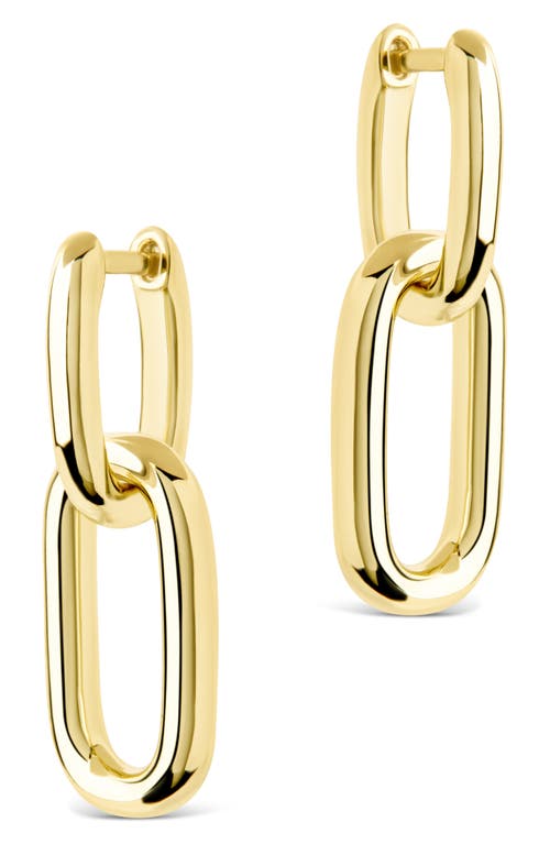 Sterling Forever Rima Oval Link Drop Huggie Hoop Earrings In Gold
