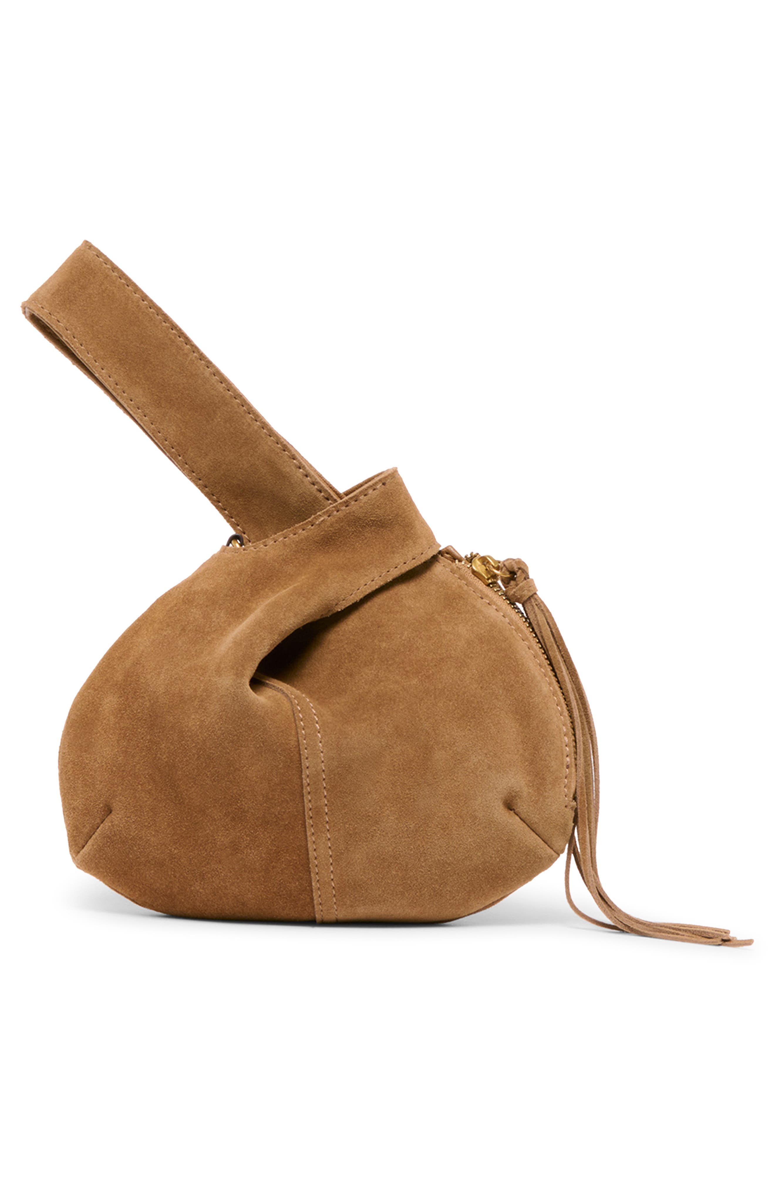 Dolce Vita Zury Leather Fringe Handbag, Alternate, color, Camel