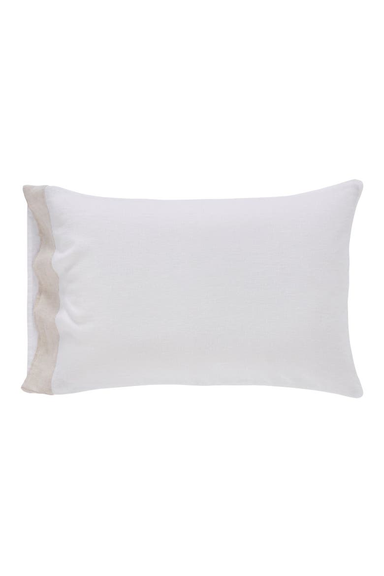 Kyoto European Linen Pillowcase - Set of 2, Main, color, White/Beige