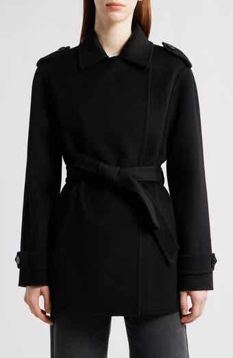 Michael Kors Double Face Wool Blend Crop Trench Coat