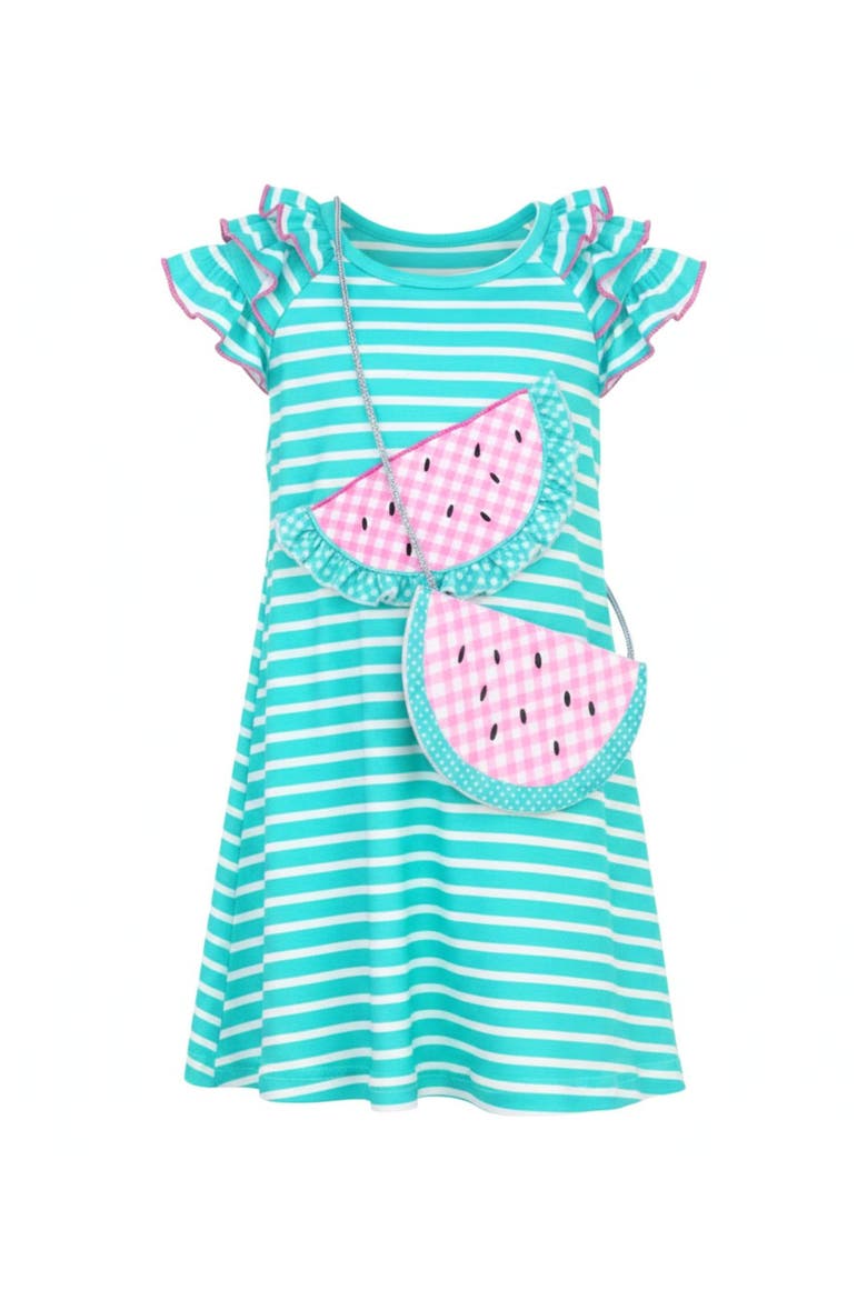 Girls Couture Cutie Watermelon Dress and Purse Set, Main, color, Green