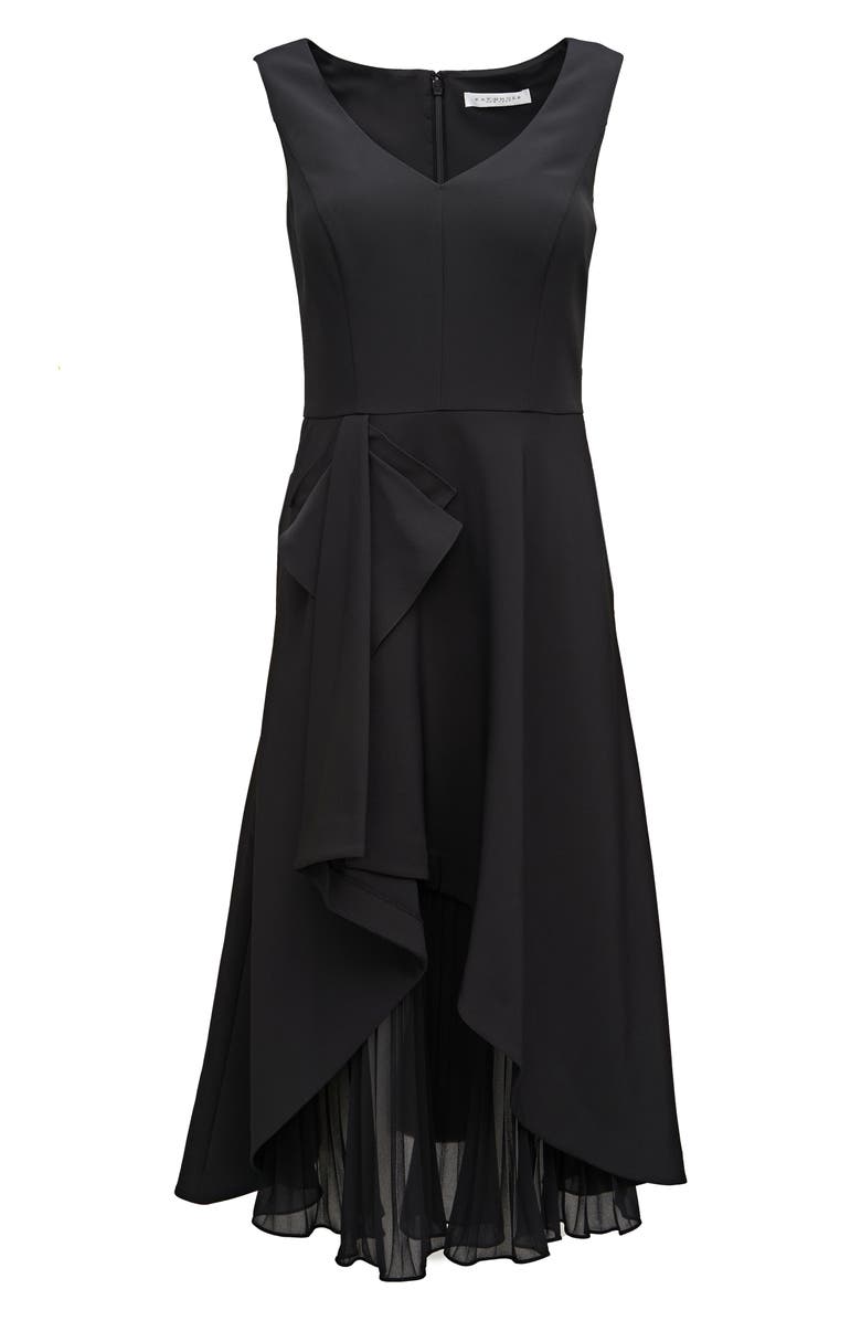 Kay Unger Begonia Crepe & Chiffon Midi A-Line Dress, Alternate, color, 