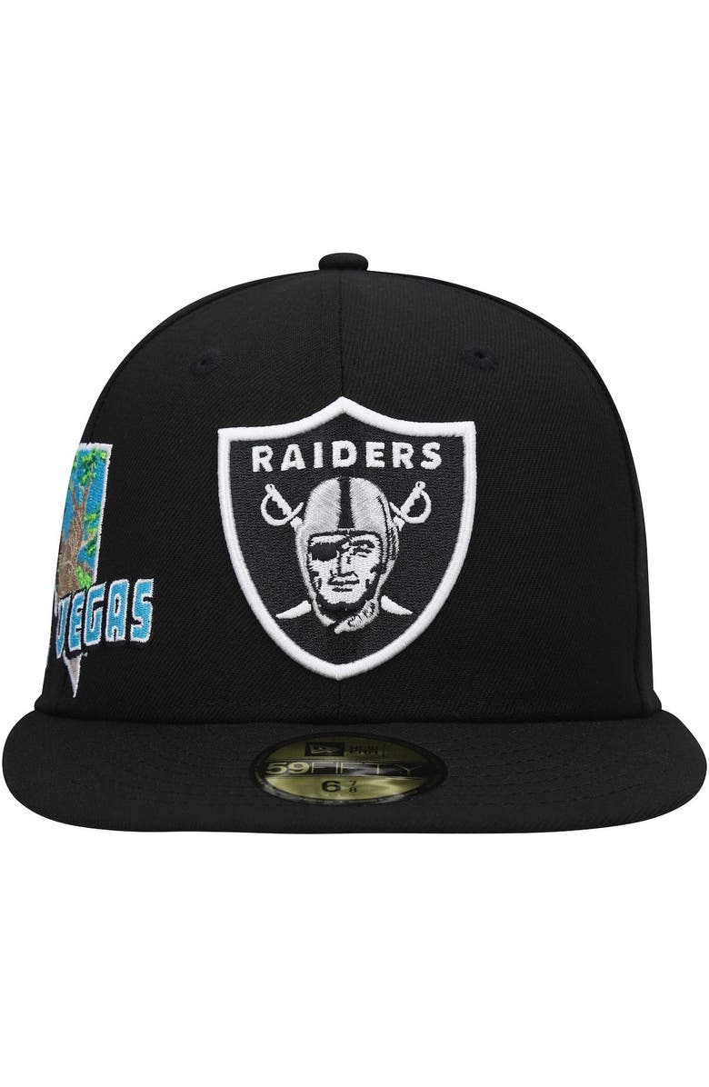 New Era Men's New Era Black Las Vegas Raiders Stateview 59FIFTY Fitted Hat, Alternate, color, Black