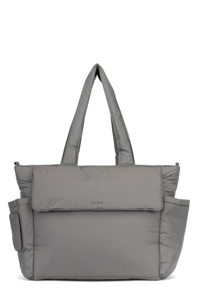 Diaper Tote with Laptop Sleeve, Main, color, SLATE