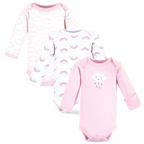 Luvable Friends Babies' Preemie Long Sleeve Bodysuits 3pk Foxy In Multi