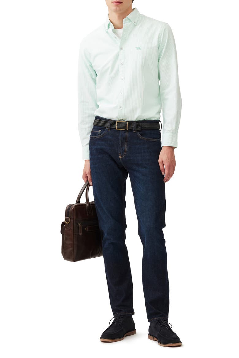 Oxford Lakeside Stripe Sports Fit Shirt, Alternate, color, SPEARMINT