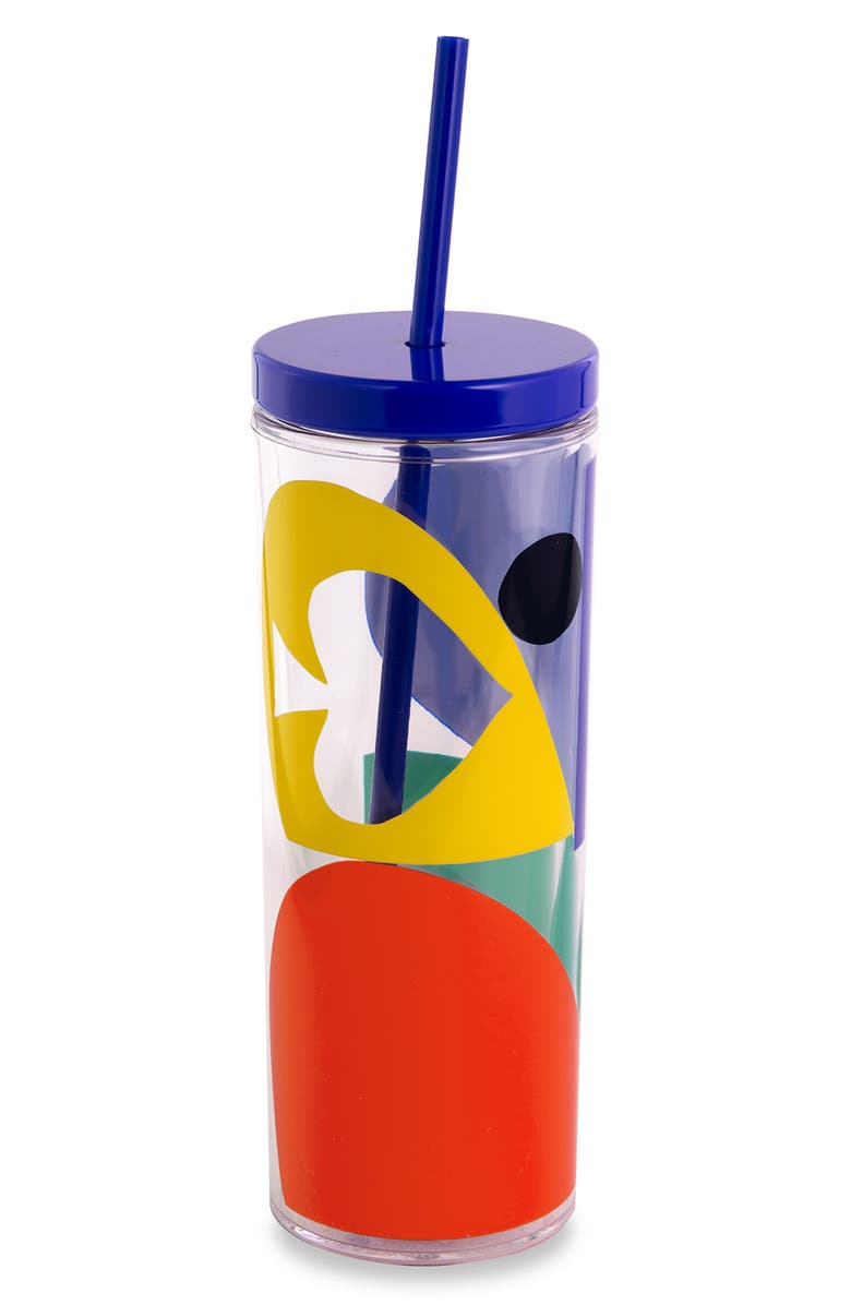 Kate Spade New York print straw tumbler, Main, color, Multi