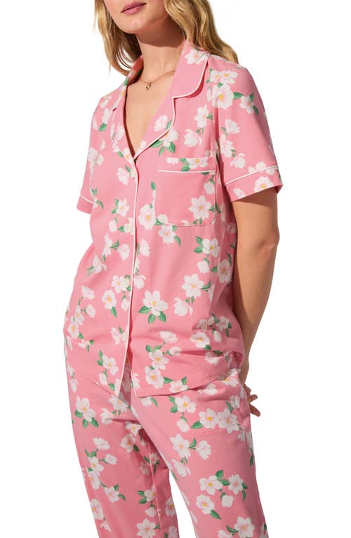Bedhead Pajamas Print Jersey Crop Pajamas In Purple