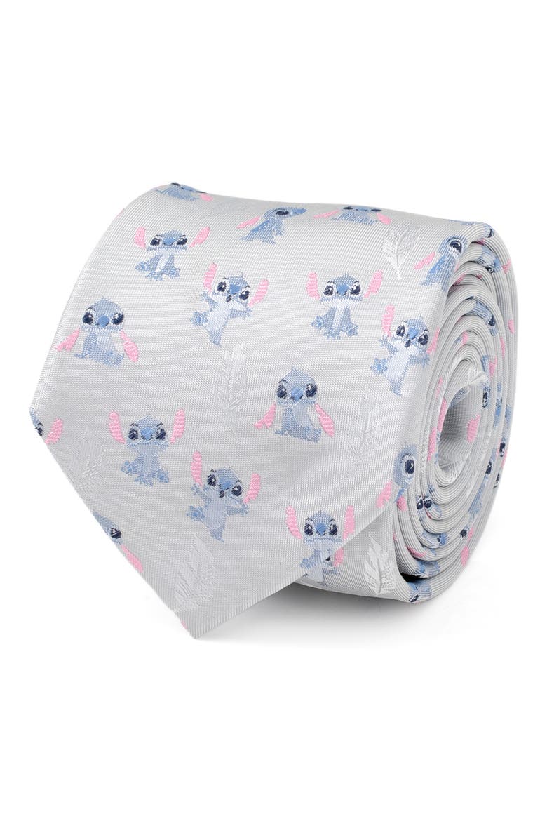 Stitch Silk Blend Tie, Alternate, color, GRAY