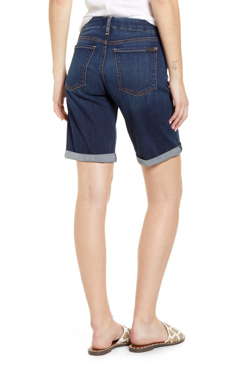 JEN7 High Waist Denim Bermuda Shorts, Alternate, color, PROVIDENCE