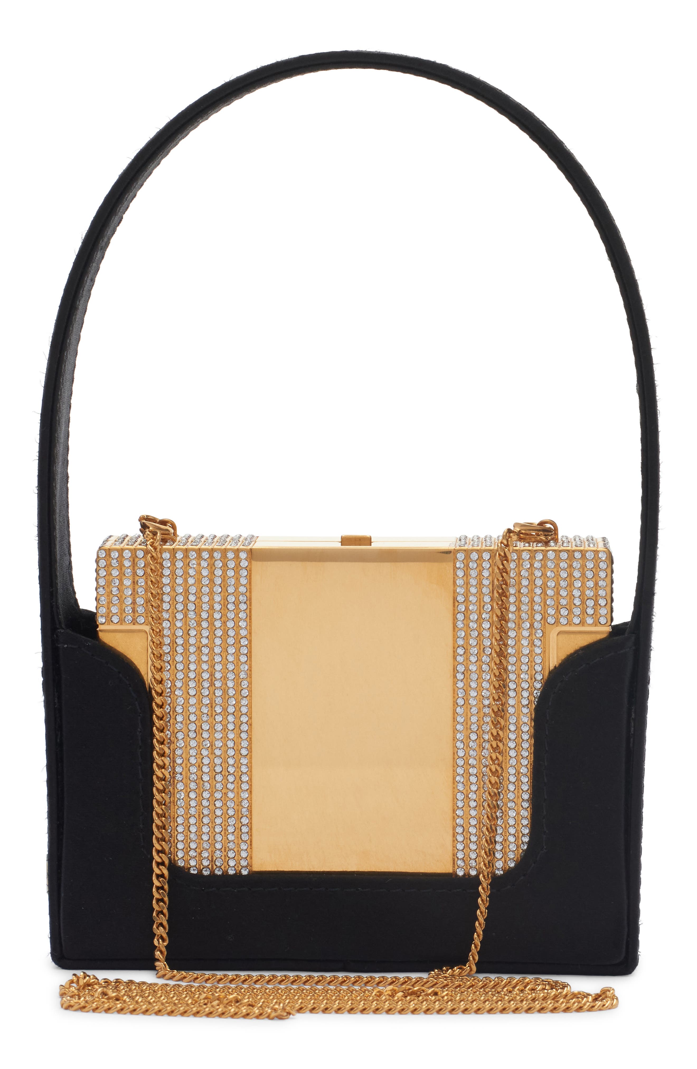Minaumorphe Minaudière Crystal Embelllished Convertible Clutch, Alternate, color, 9W6 ANTIQUE BRASS-CRYSTAL/NERO