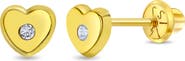 In Season Jewelry 14k Heart Cubic Zirconia Little Earrings