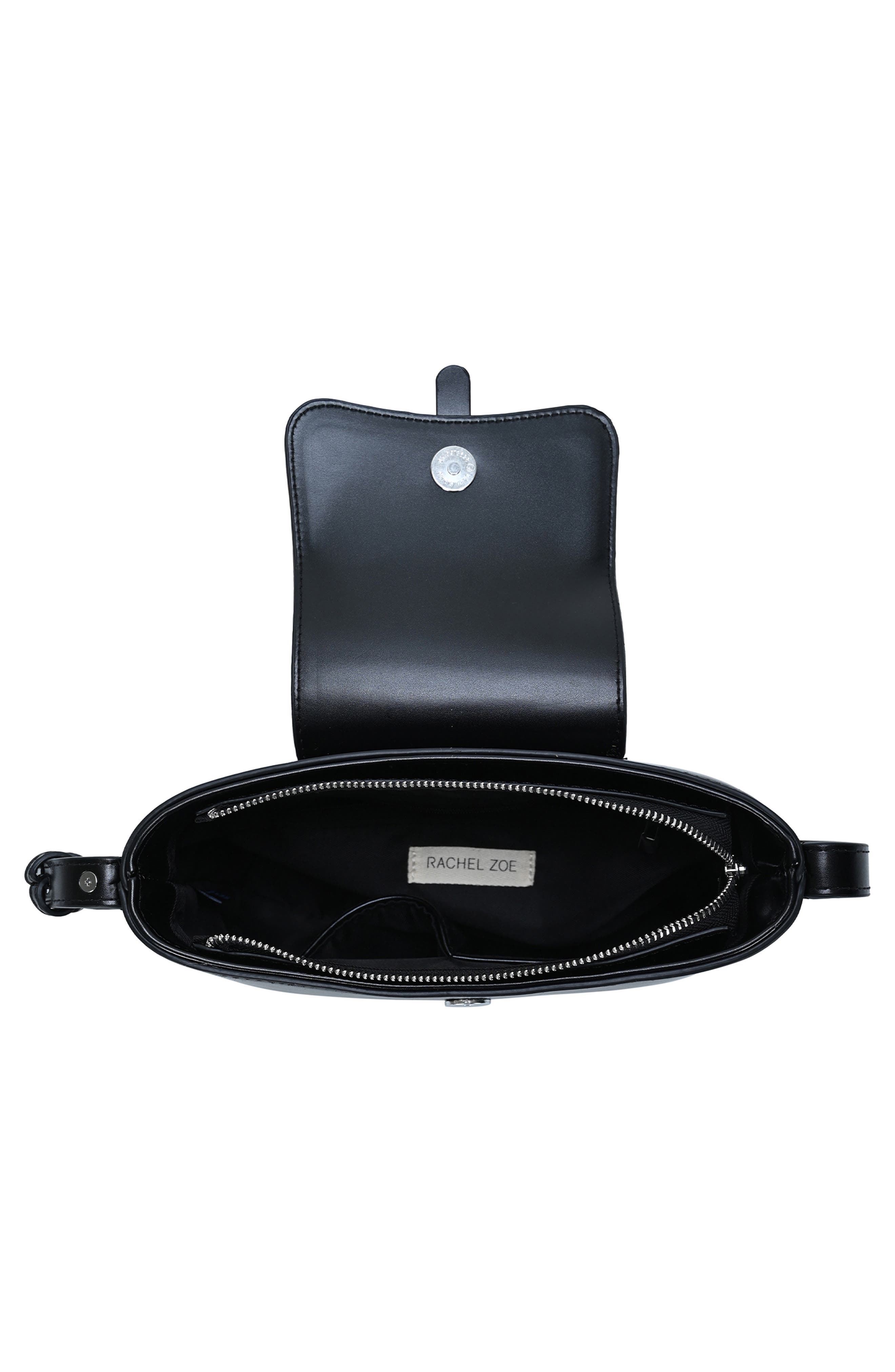 Faux Leather Shoulder Bag, Alternate, color, BLACK