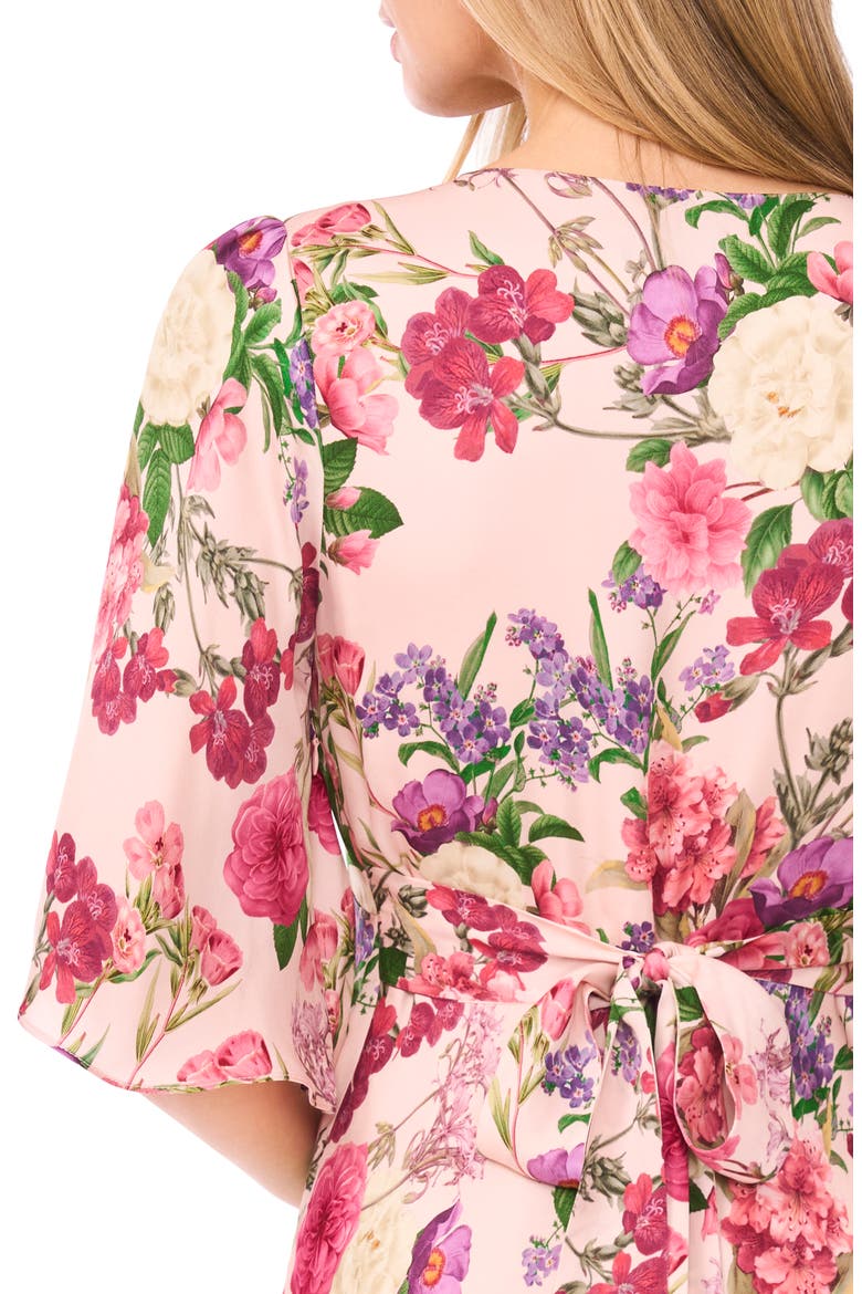 Briar Floral Flutter Sleeve Midi Dress, Alternate, color, CLOUD PINK