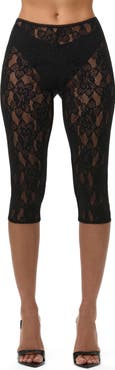 Naked Wardrobe Lace Capri Leggings