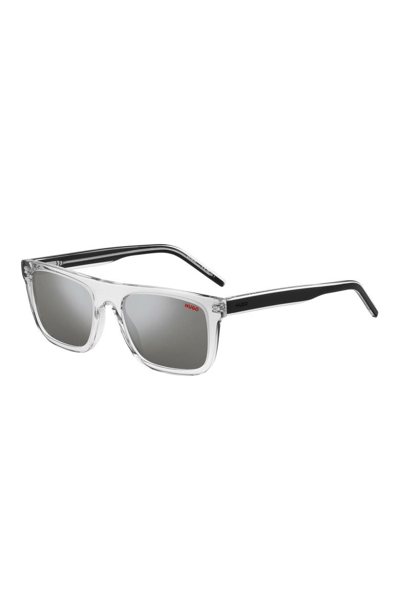 Gender Inclusive HG 1297/S 54mm Square Sunglasses, Alternate, color, CLEAR
