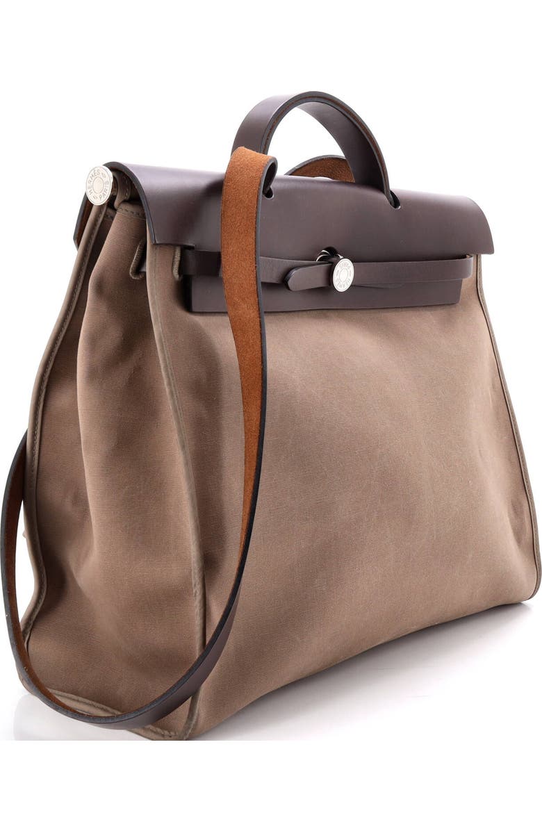 Pre-Owned Hermes Herbag Zip Leather and Toile 39, Alternate, color, Etoupe