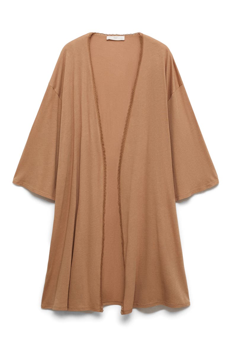 Cotton Blend Robe, Alternate, color, MEDIUM BROWN