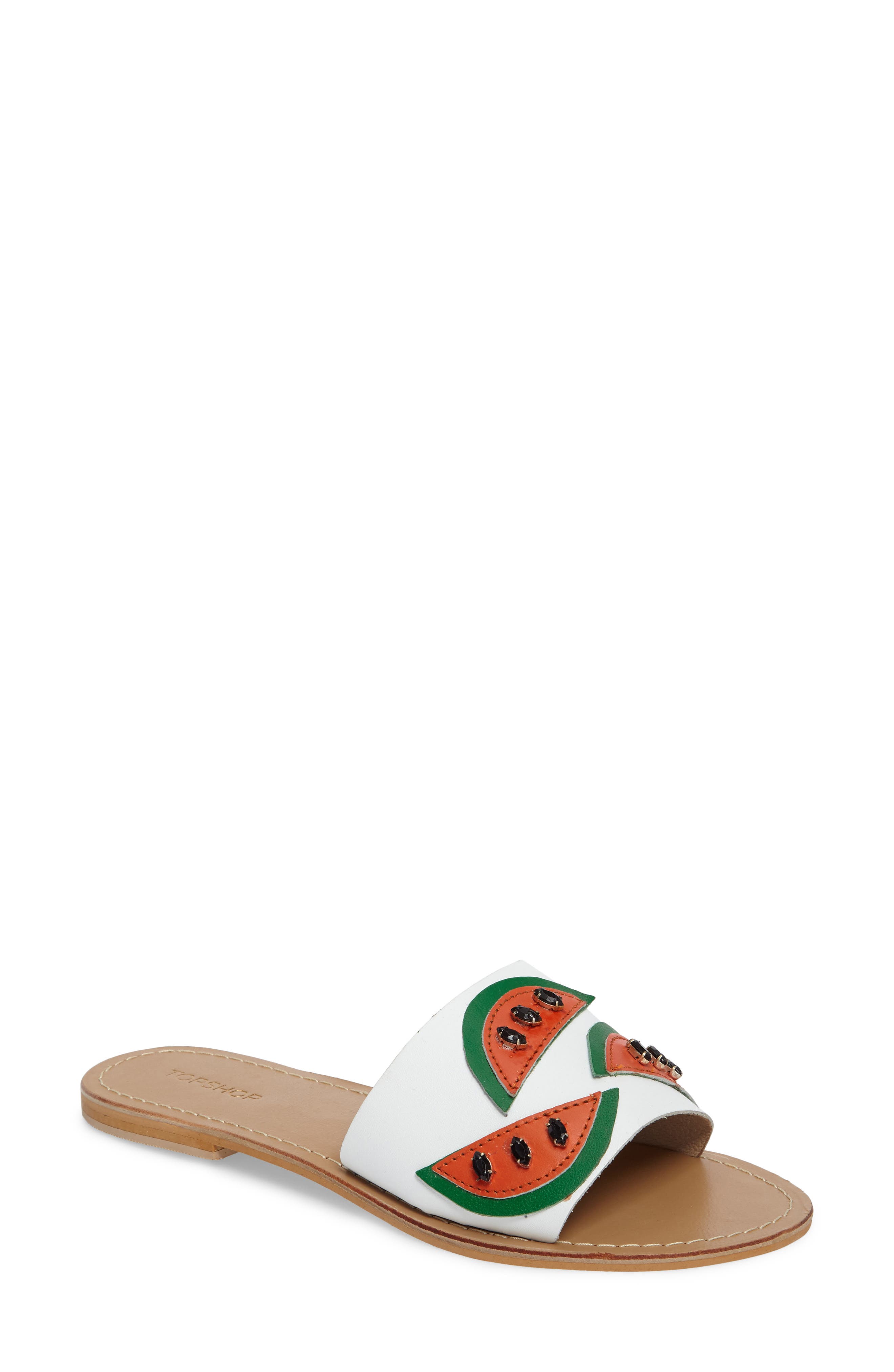 Topshop Happy Fruity Slide Sandal, Main, color, 